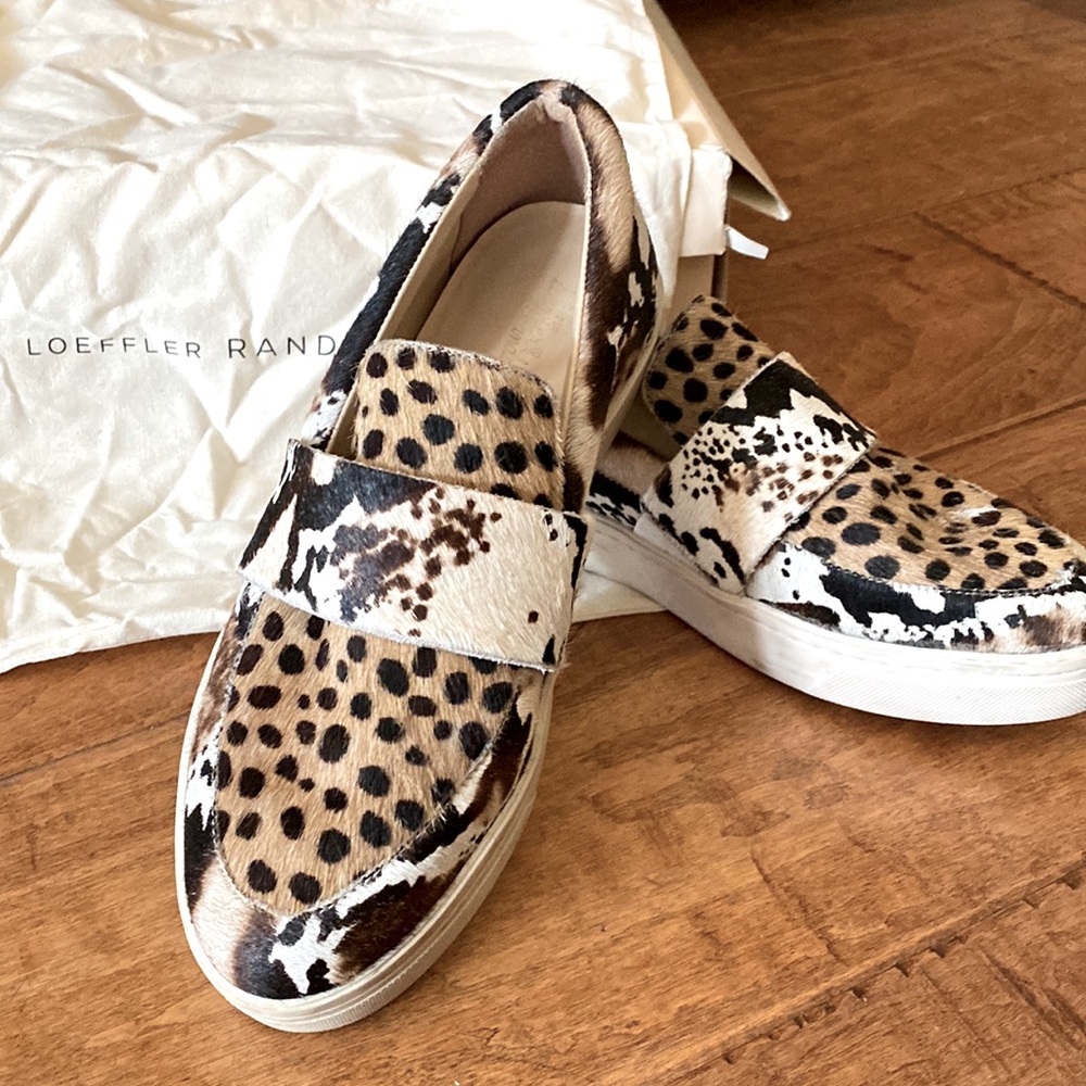 Loeffler Randall calf hair slip on sneakers
